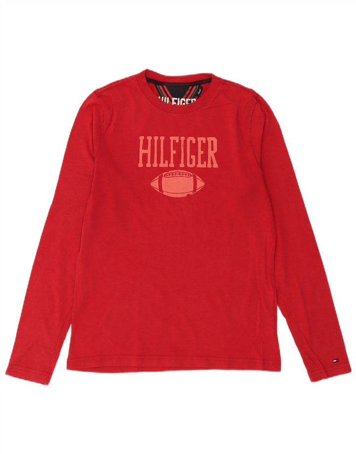 Tommy Hilfiger Herre Grafisk Top Langærmet Lille Rød Bomuld