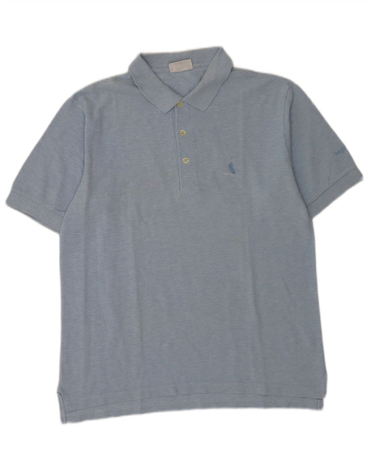 Sergio Tacchini Herre poloshirt IT 50 Medium Blue Flecked Bomuld