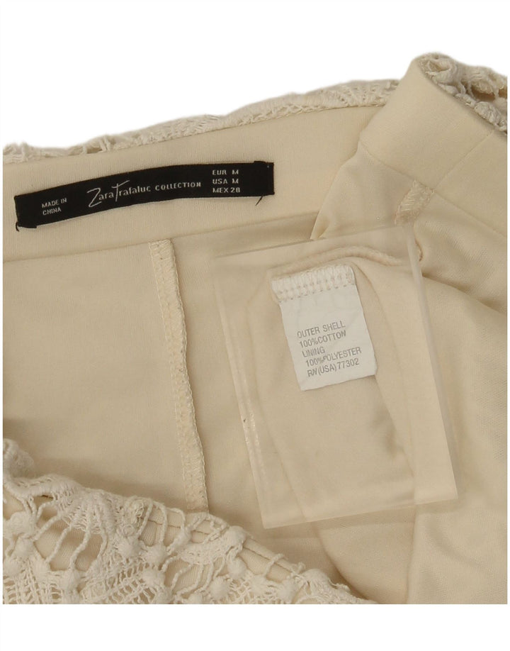 Zara Dame Blonde Hot Pants Medium W28 Beige Bomuld
