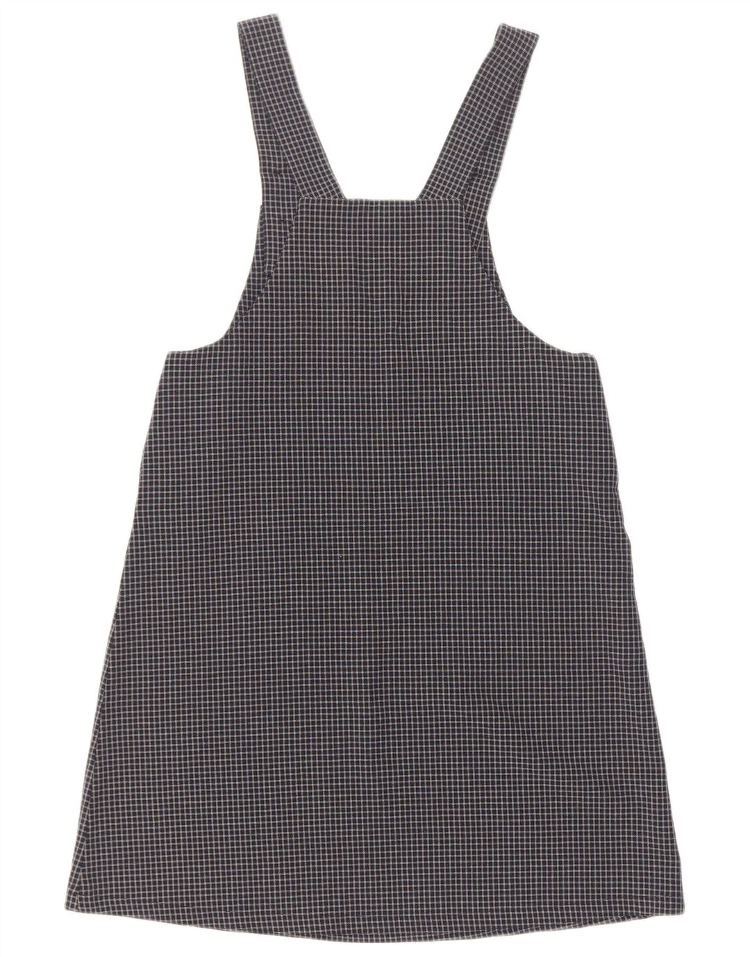 Vintage Damebukserkjole UK 12 Medium Navy Blue Check