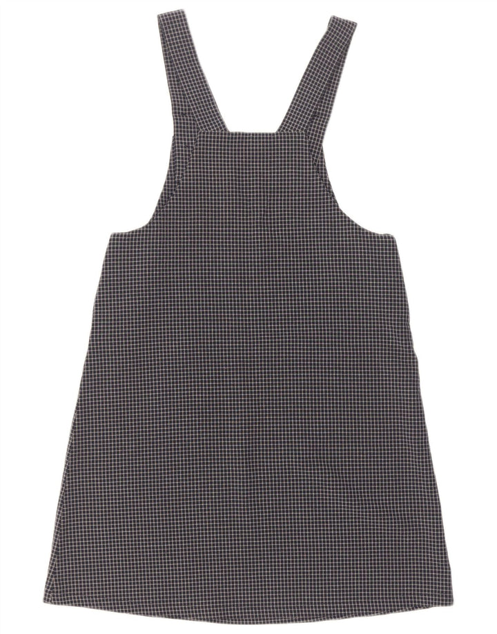 Vintage Damebukserkjole UK 12 Medium Navy Blue Check