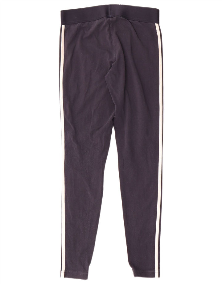 Adidas Dame Leggings UK 12/14 Medium Navy Blue Bomuld