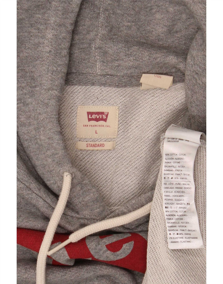 Levi's Grafisk hættetrøje til mænd, stor grå bomuld