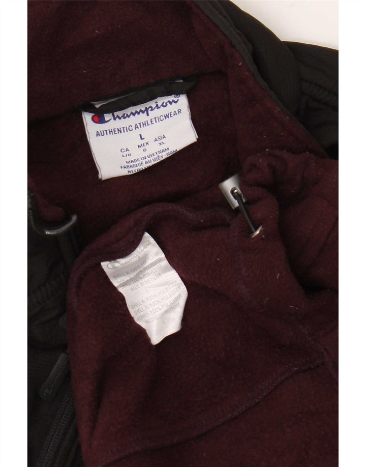 Champion Herre fleecejakke UK 40 Large Maroon Colourblock Polyester