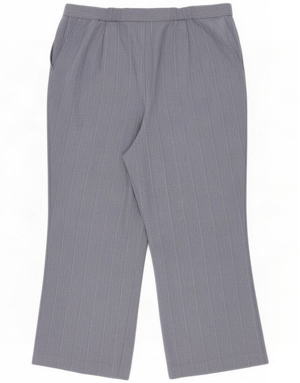 Marks & Spencer Womens Cropped Trousers UK 18 XL W38 L25 Blue Striped