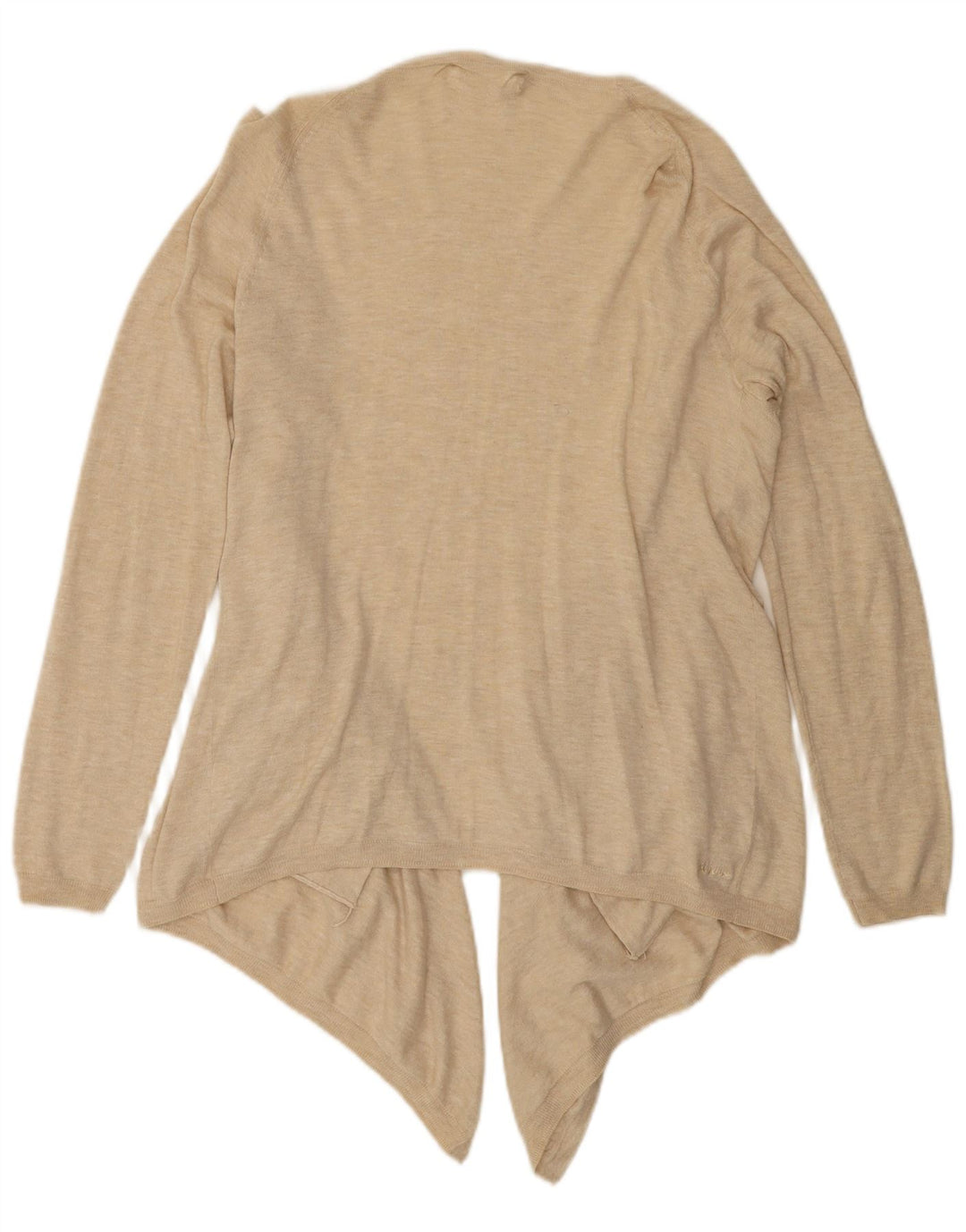 Fat Face Dame Asymmetrisk Åben Cardigan Top UK 12 Medium Beige Flecked