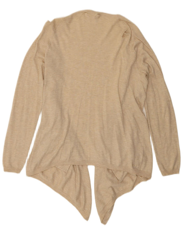 Fat Face Dame Asymmetrisk Åben Cardigan Top UK 12 Medium Beige Flecked