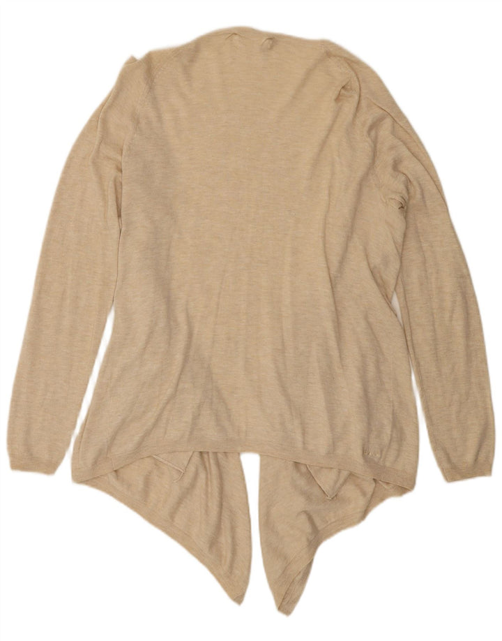 Fat Face Dame Asymmetrisk Åben Cardigan Top UK 12 Medium Beige Flecked