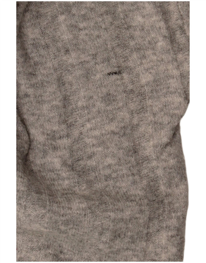 Marks & Spencer Dame Crop Crew Neck Jumper Sweater UK 12 Medium Grey