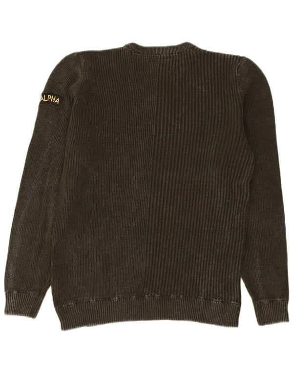 Jack & Jones Herre sweater med rund hals, mellemgrøn bomuld