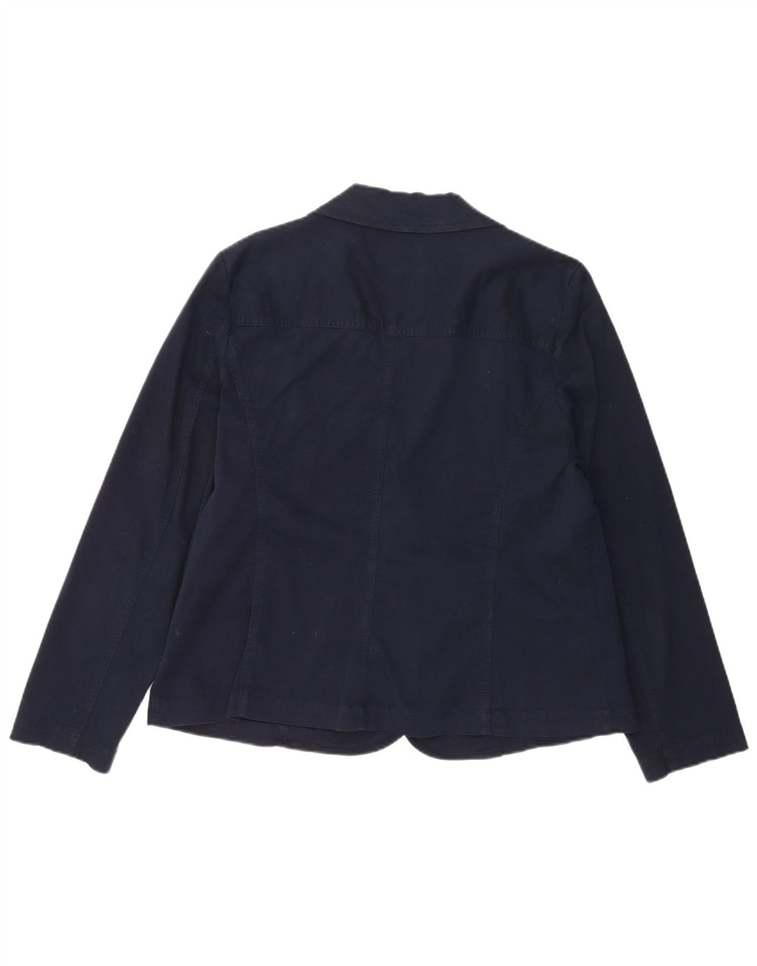 Laura Ashley Dame 2 Button Blazer Jacket UK 18 XL Navy Blue Bomuld
