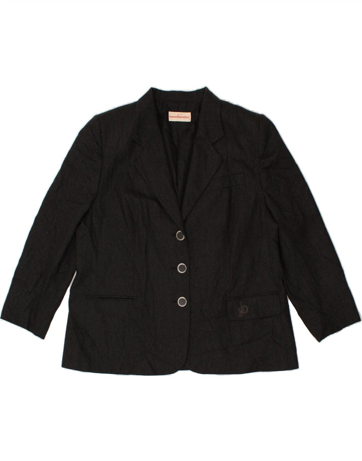 ROCCOBAROCCO Womens 3 Button Blazer Jacket UK 18 XL Grey Vintage Roccobarocco and Second-Hand Roccobarocco from Messina Hembry 
