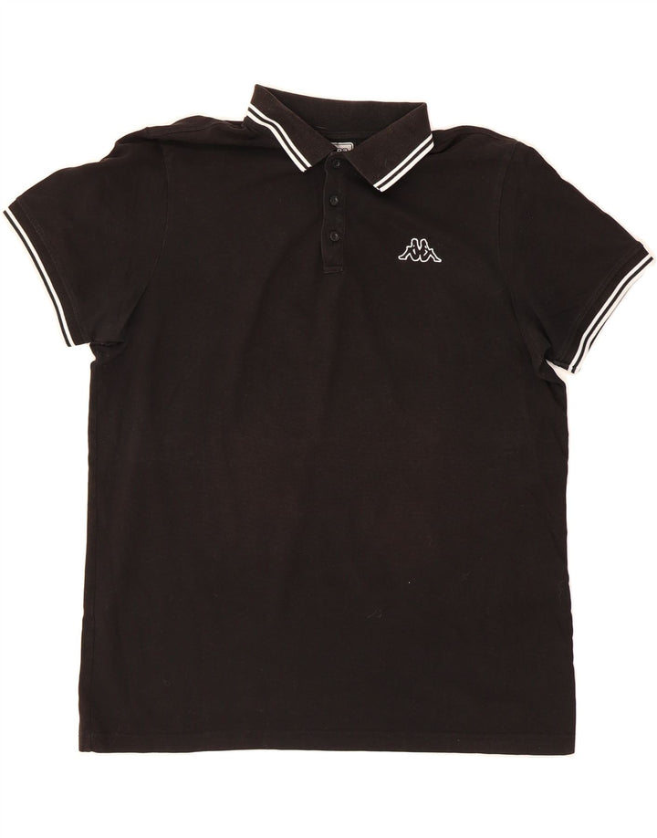 KAPPA Mens Polo Shirt XL Black Cotton Vintage Kappa and Second-Hand Kappa from Messina Hembry 