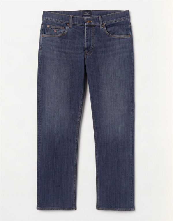 Gant Herre Regular Fit Straight Jeans W34 L30 Blå Bomuld