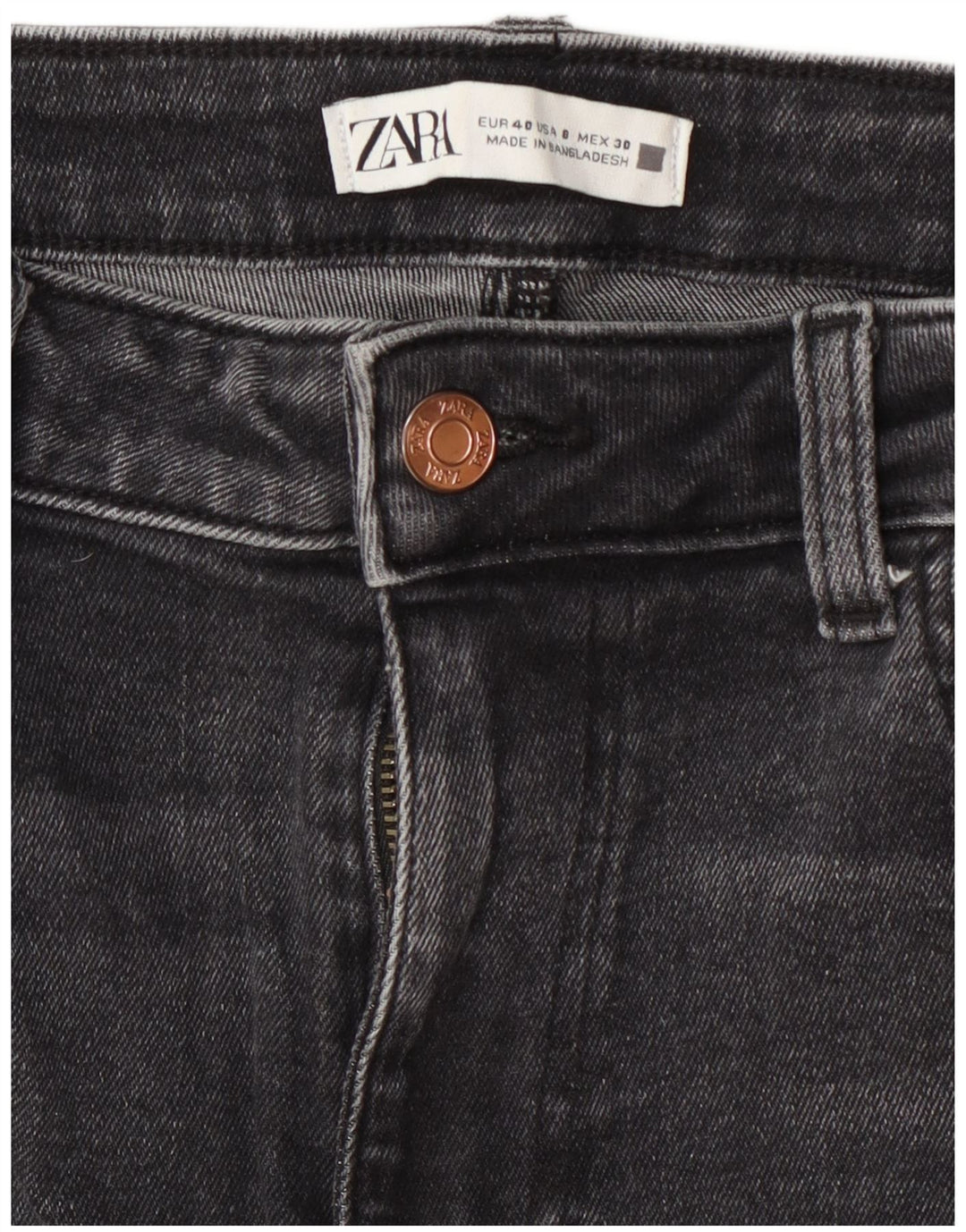 Zara Womens Cropped Jeans EU 40 Medium W30 L26 Grå