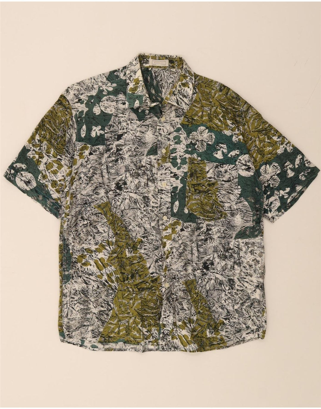 RODRIGO Mens Short Sleeve Shirt Size 16 41 Large Multicoloured Floral Vintage Rodrigo and Second-Hand Rodrigo from Messina Hembry 