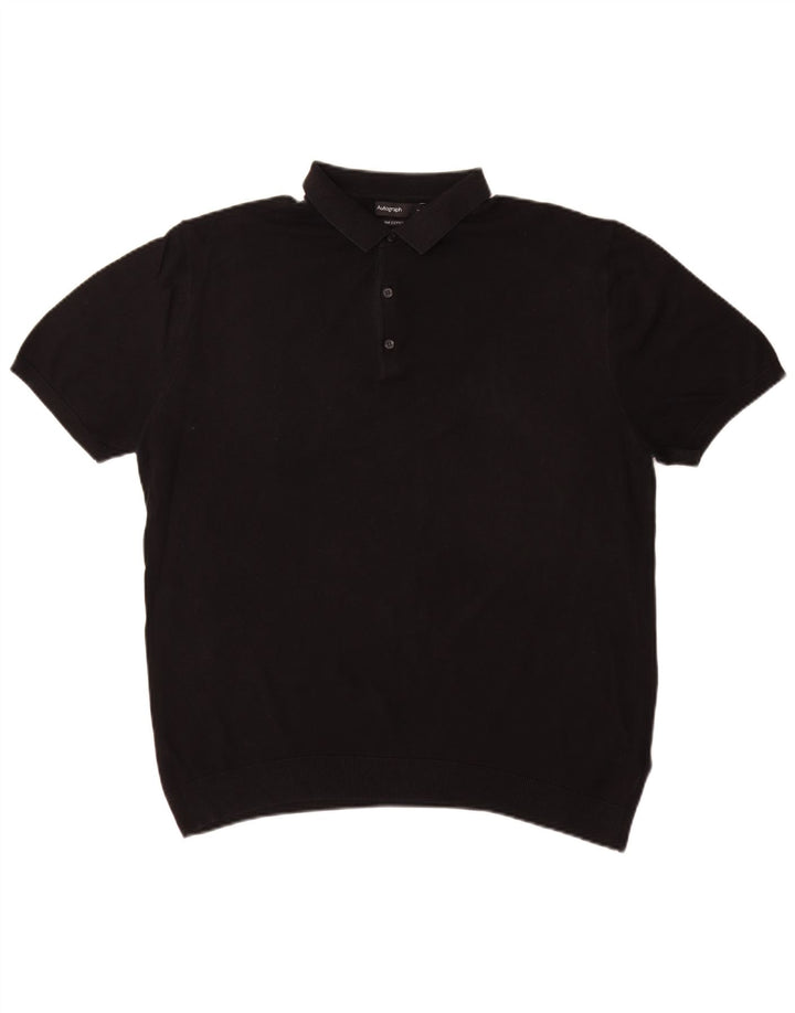 Marks & Spencer Herre Autograph Polo Neck Jumper Sweater Stor Sort
