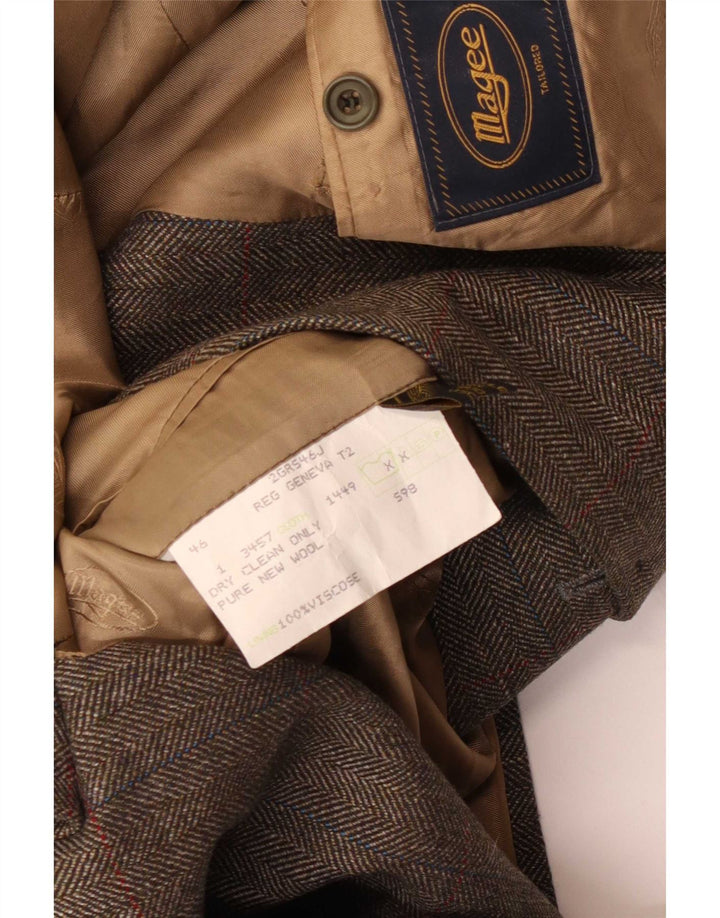 Magee Herre 2-knaps blazerjakke UK 46 3XL grå sildeben Ny uld
