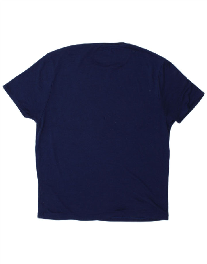 Zara Herre T-Shirt Top Stor Marineblå Polyester