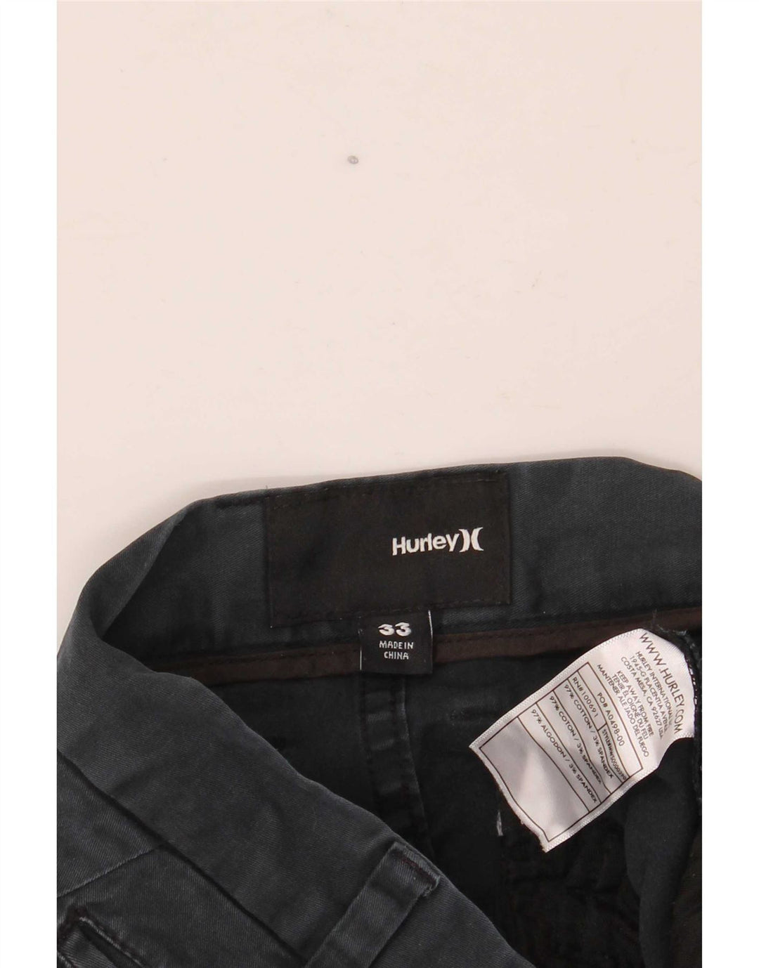 Hurley Herre Chino Shorts W33 Medium Marineblå Bomuld