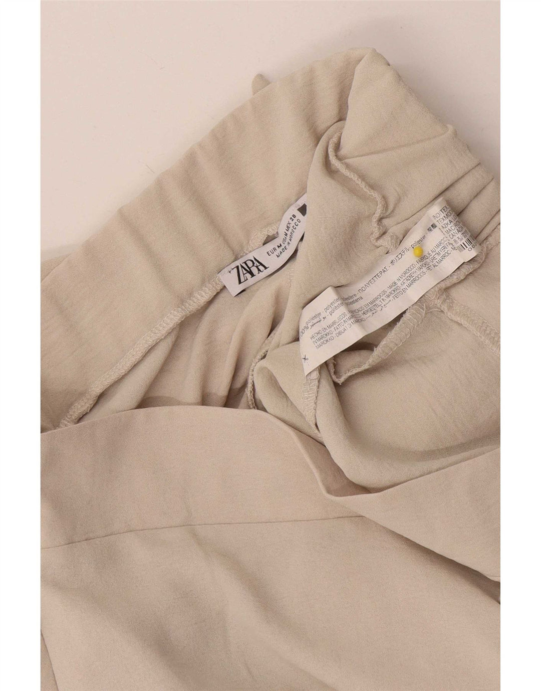 Zara Womens Wide Leg Wrap Bukser Medium W26 L30 Beige Polyester