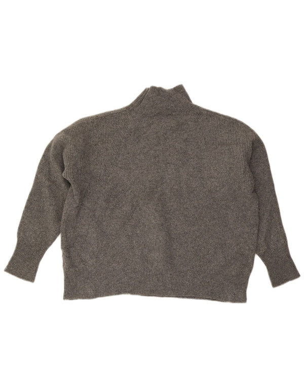 JOULES Dame Oversized Turtle Neck Jumper Sweater UK 18 XL Grå Uld