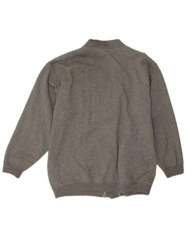 Vintage Mens Cardigan Sweater Medium Grey Polyester