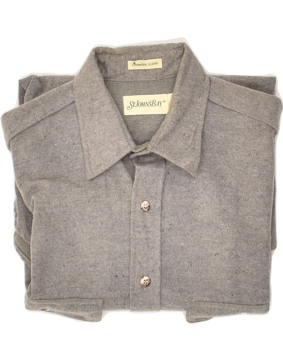 ST. JOHN'S BAY Mens Tall Shirt Medium Grey Cotton Vintage St. John's Bay and Second-Hand St. John's Bay from Messina Hembry 