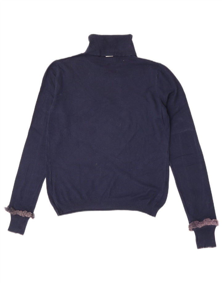 Liu Jo Dame Rullehals Sweater UK 12 Medium Navy Blue