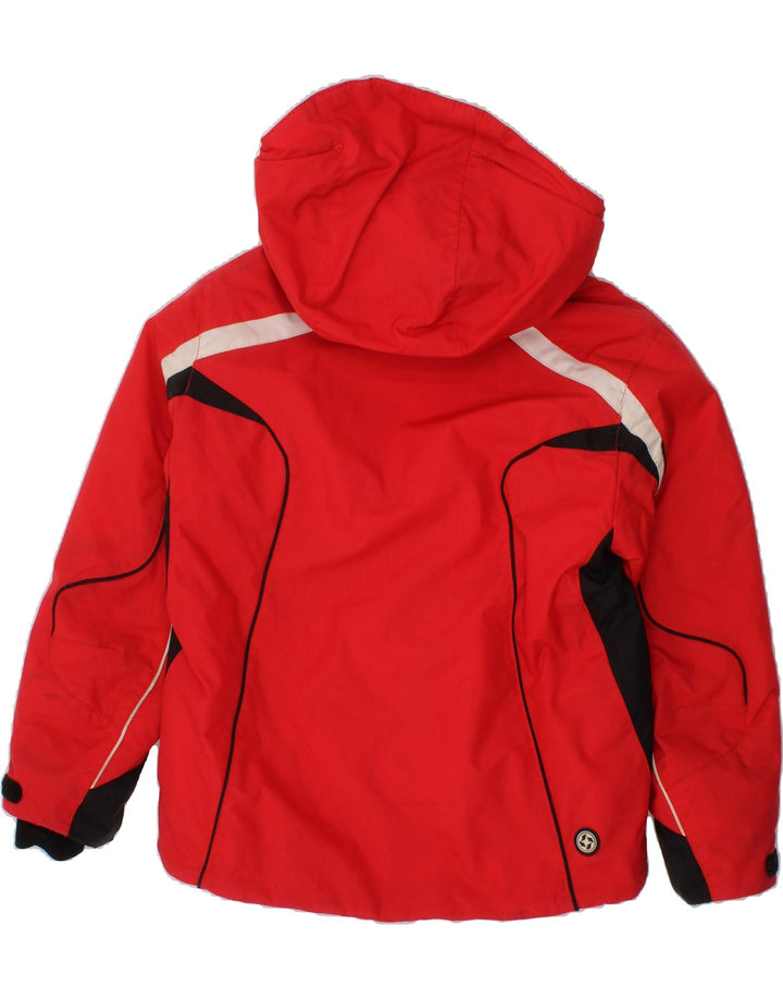 COLMAR Boys Hooded Windbreaker Jacket 7-8 Years Red Colourblock Polyamide Vintage Colmar and Second-Hand Colmar from Messina Hembry 