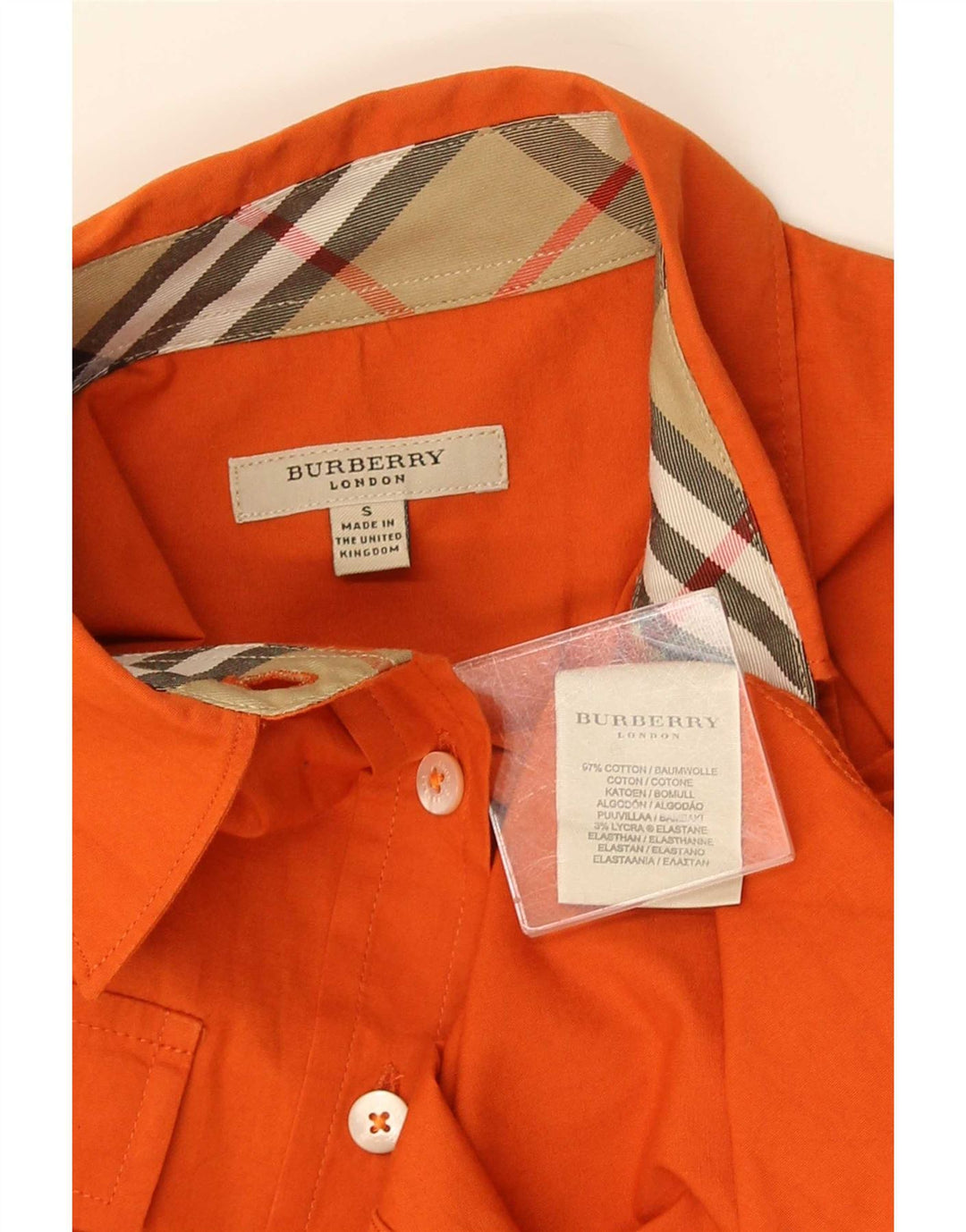 Burberry Dameskjorte UK 10 Lille Orange Bomuld
