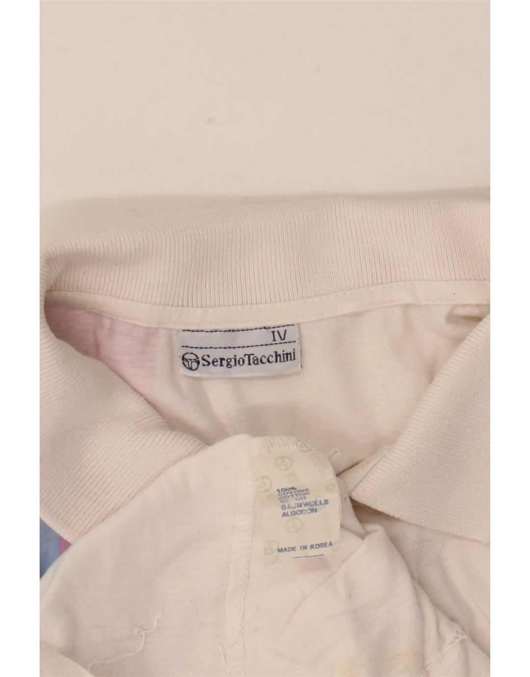Sergio Tacchini Herre grafisk poloshirt Medium hvid bomuld