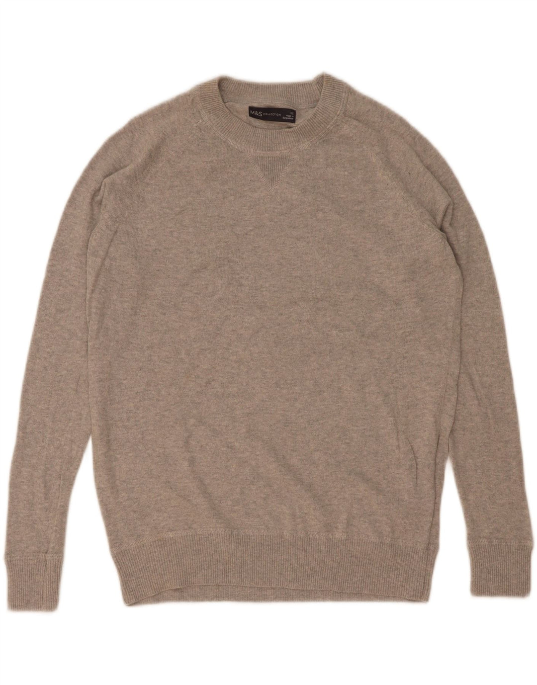 Marks & Spencer Herre sweater med rund hals XS Grå bomuld
