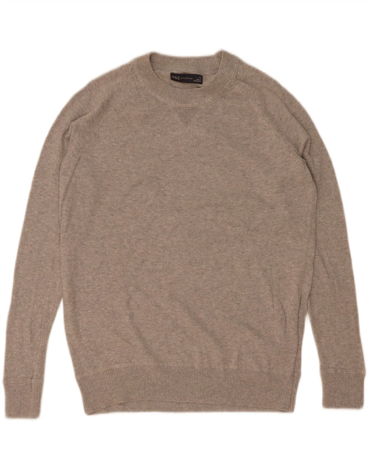 Marks & Spencer Herre sweater med rund hals XS Grå bomuld