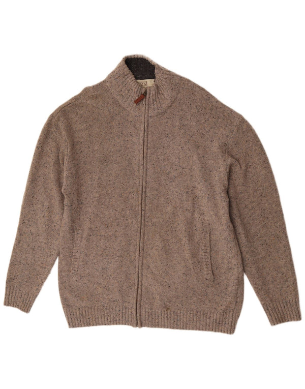 Aran Sweater Market Herre Cardigan Sweater XL Grå Flecked New Wool