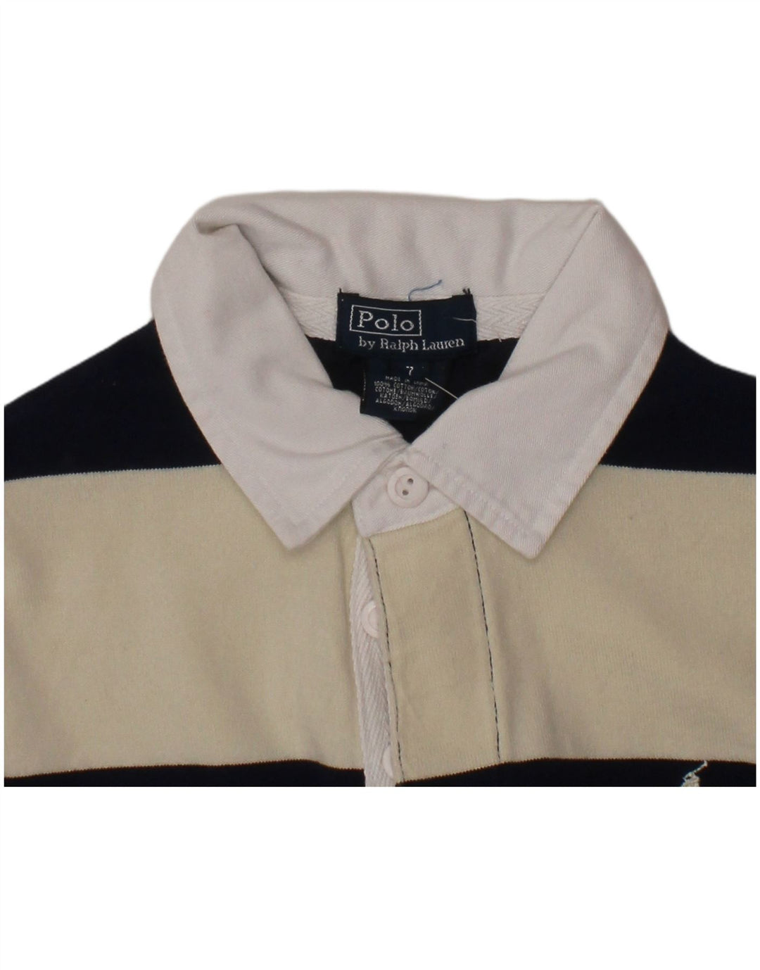 POLO RALPH LAUREN Rugby-polotrøje til drenge 6-7 år hvid stribet