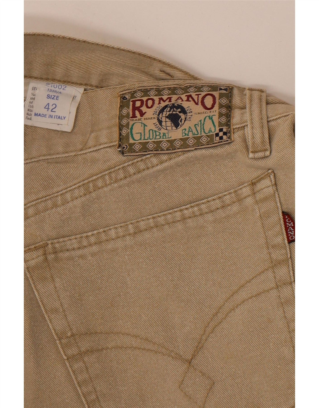 Vintage koniske jeans til kvinder IT 42 Medium W30 L28 Beige Bomuld