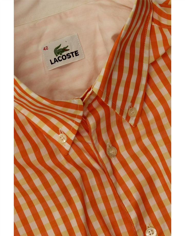 Lacoste Herreskjorte str. 42 Large Orange Gingham