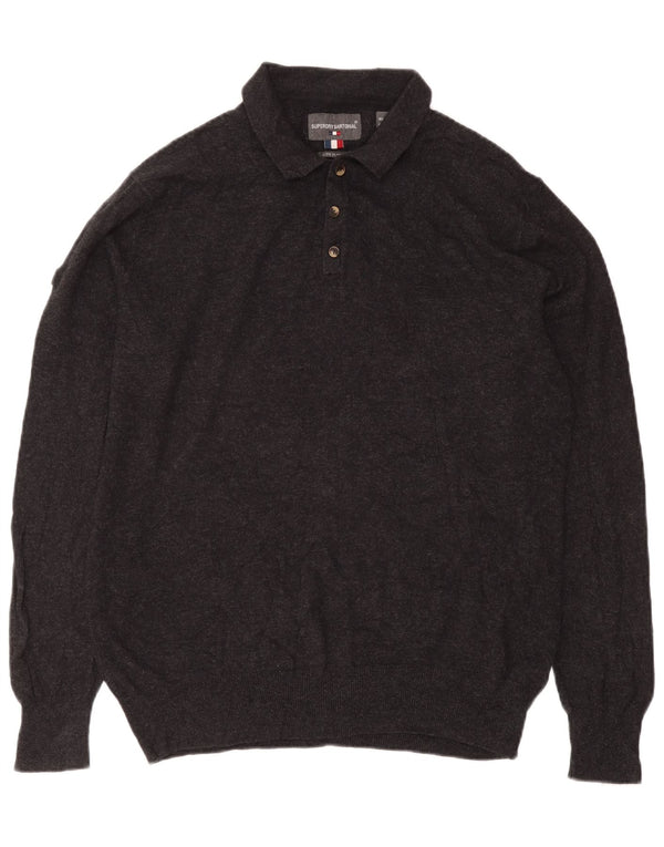 SUPERDRY Herre Polo Neck sweater XL Grå Bomuld