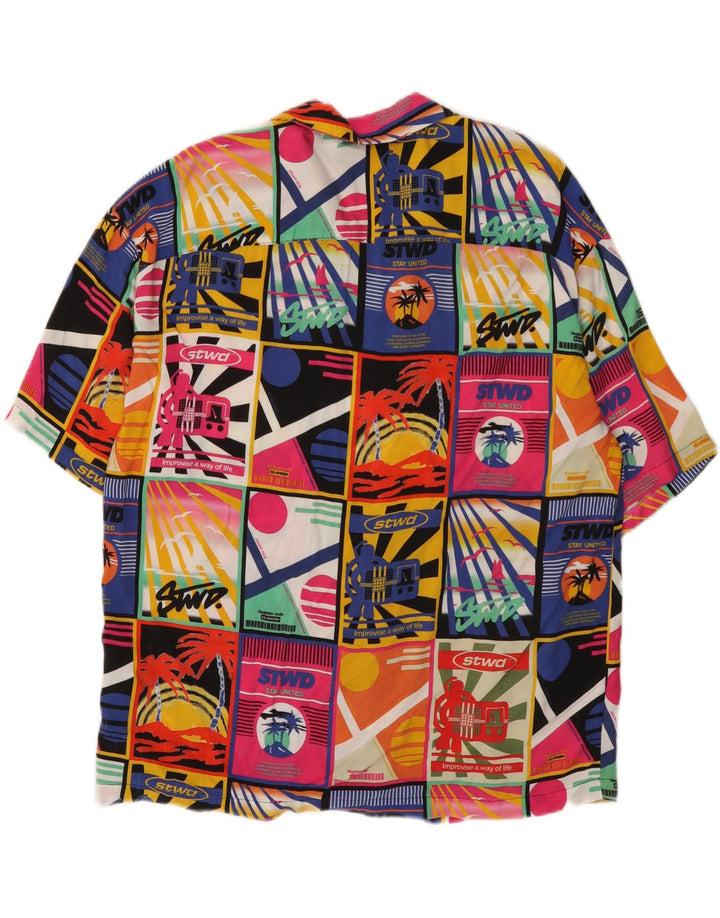 Pull & Bear Herre STWD Grafisk skjorte Medium Flerfarvet Patchwork Hawaiian