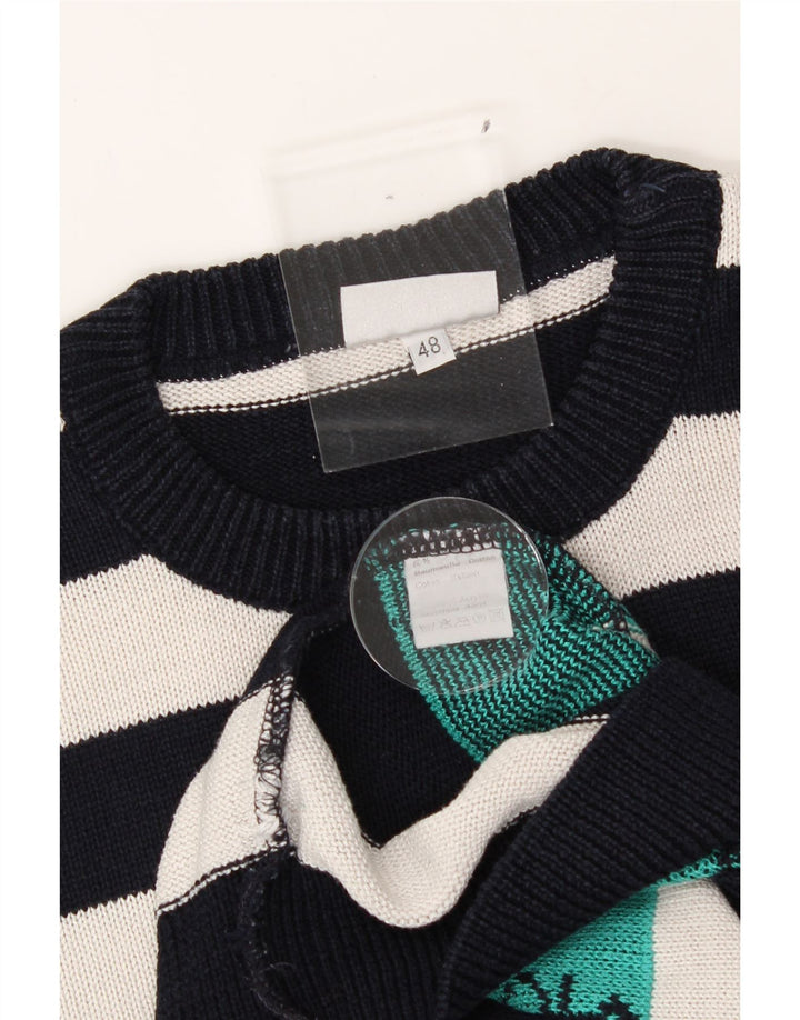 VINTAGE Mens Crew Neck Jumper Sweater IT 48 Medium Multicoloured Striped Vintage Vintage and Second-Hand Vintage from Messina Hembry 