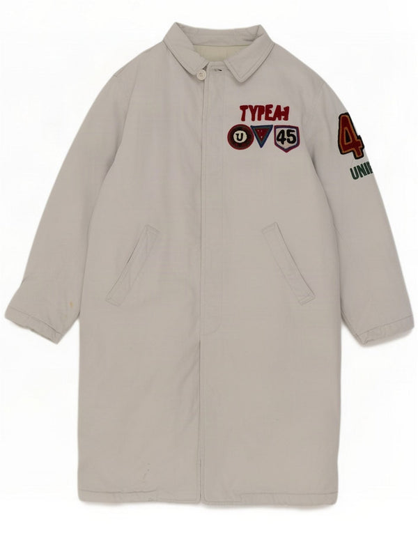 Uniform Kvinders grafisk polstret frakke UK 12 Medium White Cotton