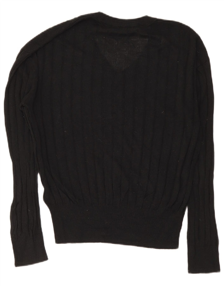 Marks & Spencer Dame V-hals sweater UK 14 Medium Black Viscose