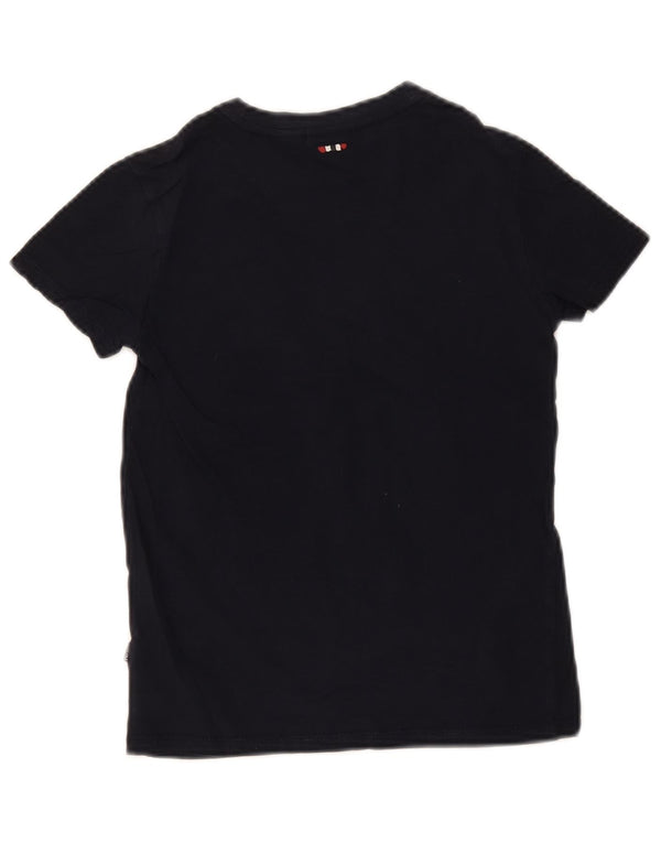 Napapijri Boys Geographic Graphic T-Shirt Top 9-10 år Marineblå Bomuld
