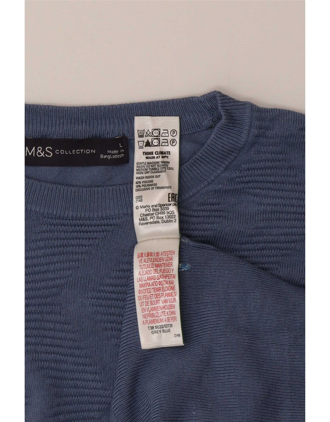 Marks & Spencer Dame sweater med rund hals DK 16 Stor Blå