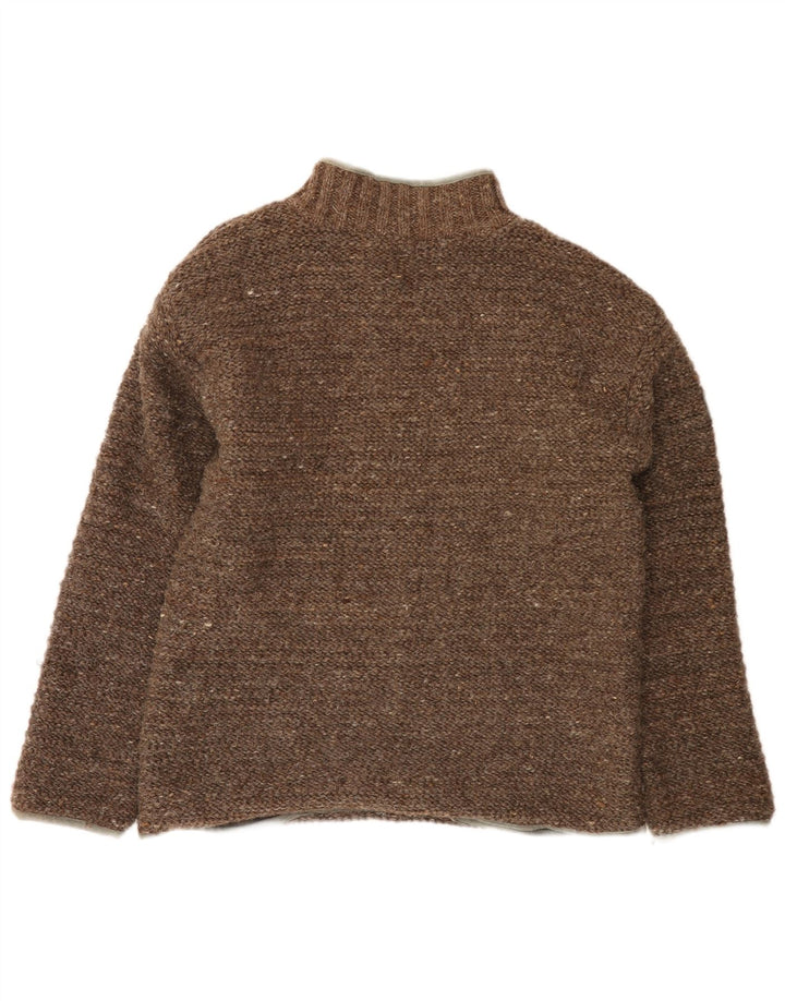 Pachamama Herre Zip Neck Jumper Sweater Stor Brun Uld