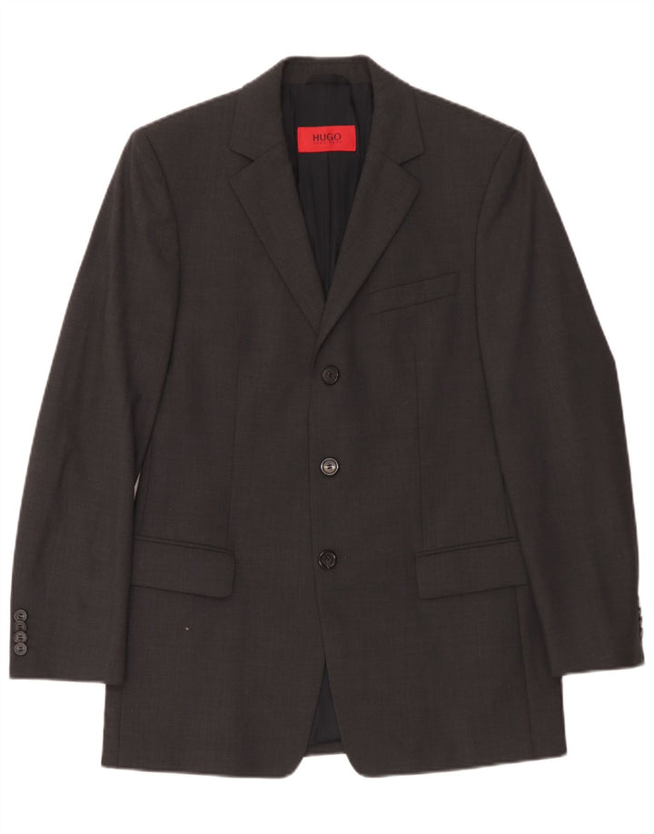 Hugo Boss Herre 3-knaps blazerjakke EU 44 XS Grå Virgin Wool
