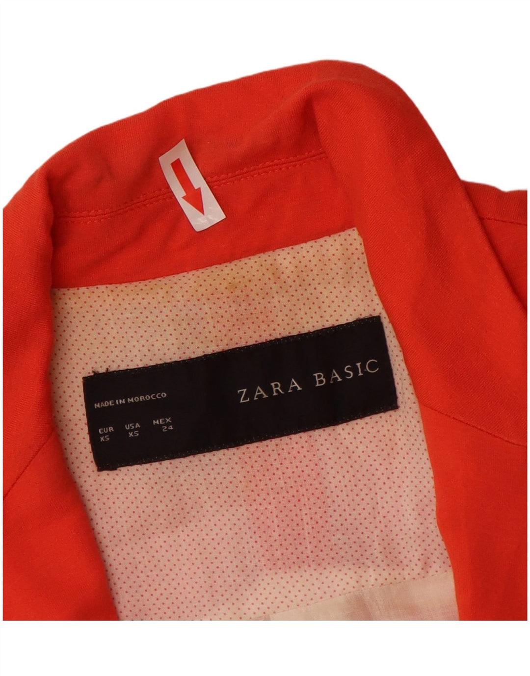Zara Dame 1 Knap Blazer Jacket UK 6 XS Orange