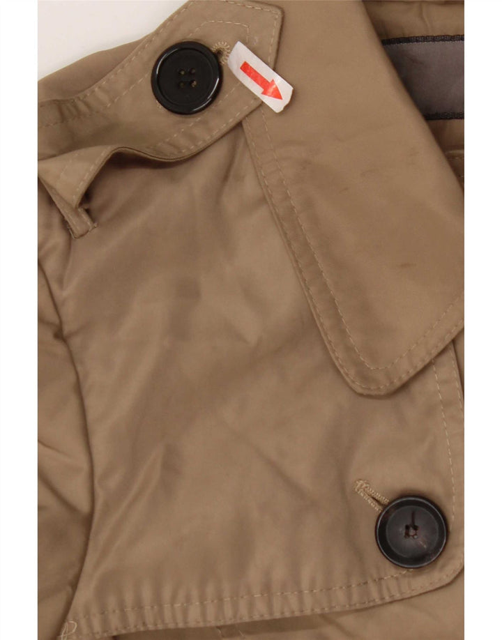 Zara Trench Coat til kvinder UK 14 Medium Beige Polyester