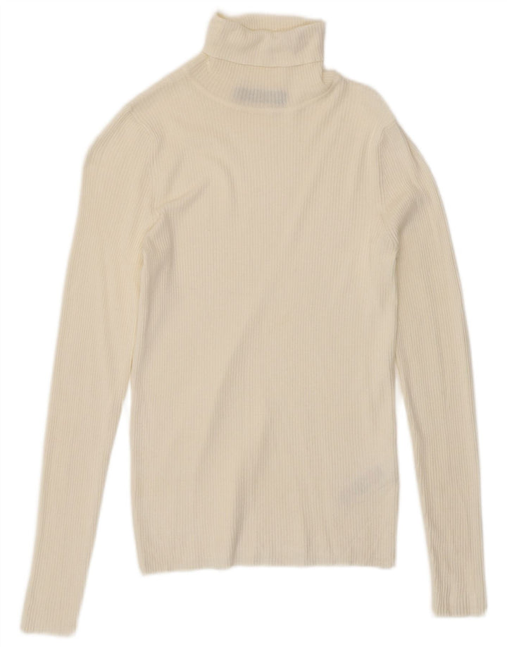Marks & Spencer Dametop Langærmet UK 10 Small Off White Viscose